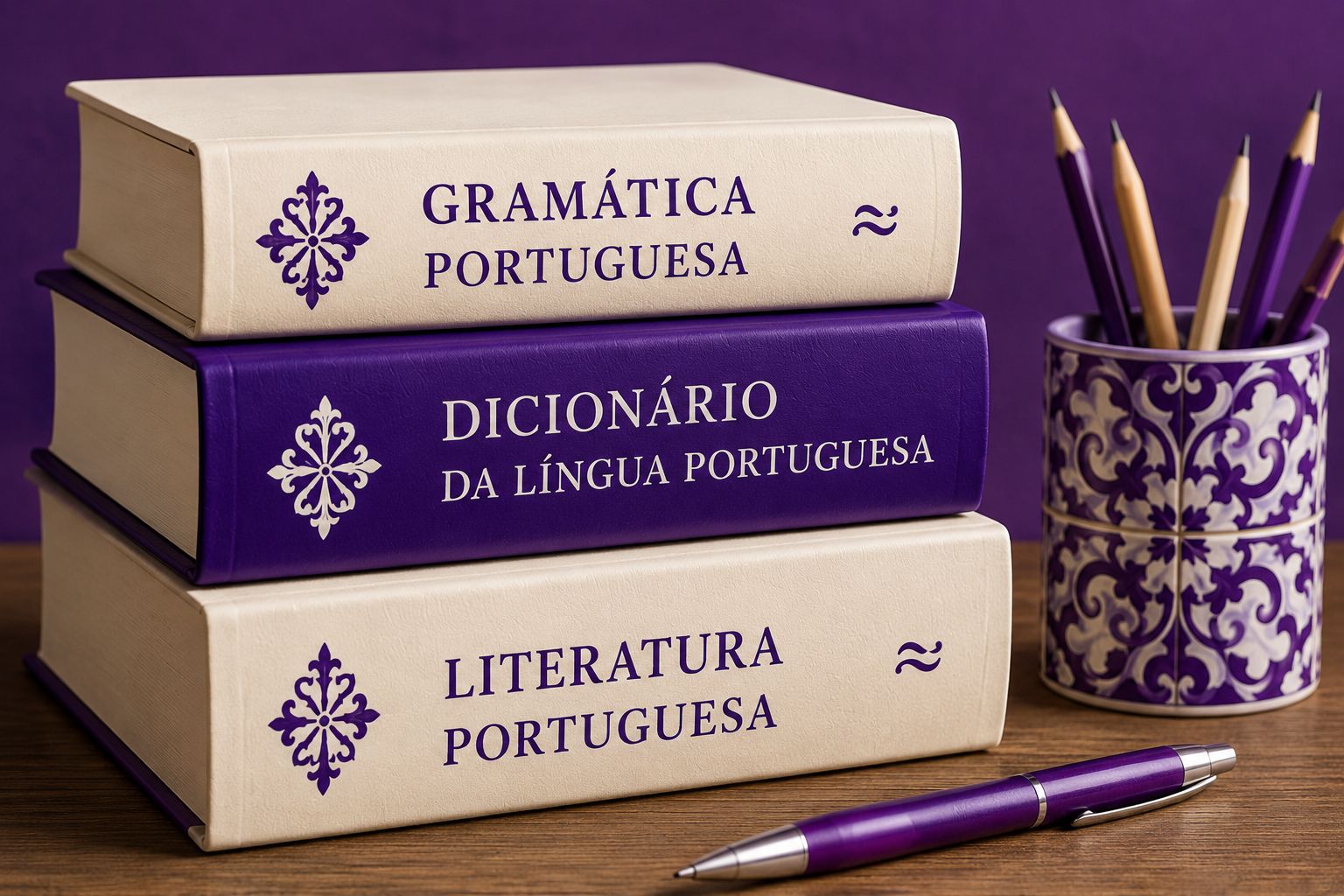 Professora durante uma aula de português online