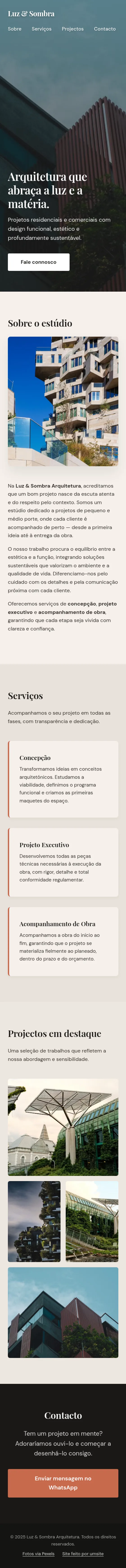 Luz & Sombra Arquitetura's website